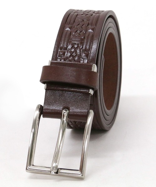 Wrangler(ラングラー)の「Wrangler/ラングラー 日本製 型押し レザーベルト(ベルト・メンズ・ブラック/ダークブラウン/ブラウン・FREE)」の7枚目の写真