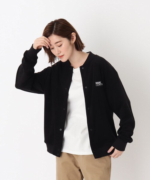 BASECONTROL（ベースコントロール）の「◆吸水速乾パイル ワンマイル スタジャン風カットソーブルゾン（ブルゾン・レディース・ダークグレー/ブラック/ライトブルー・99）」の2枚目の写真