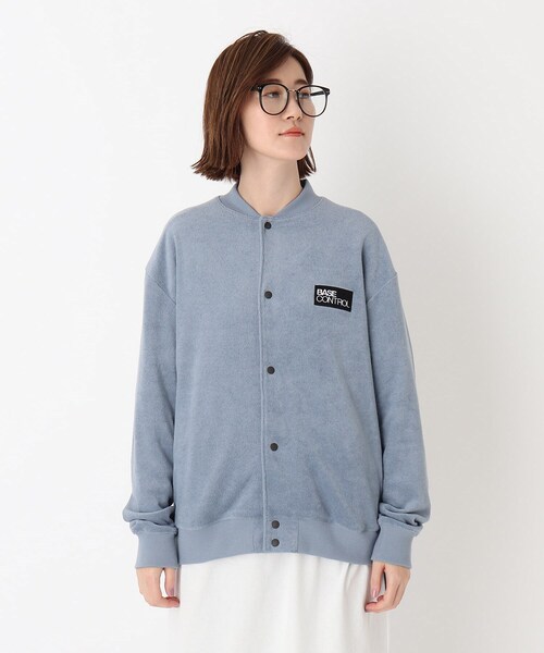 BASECONTROL（ベースコントロール）の「◆吸水速乾パイル ワンマイル スタジャン風カットソーブルゾン（ブルゾン・レディース・ダークグレー/ブラック/ライトブルー・99）」の4枚目の写真