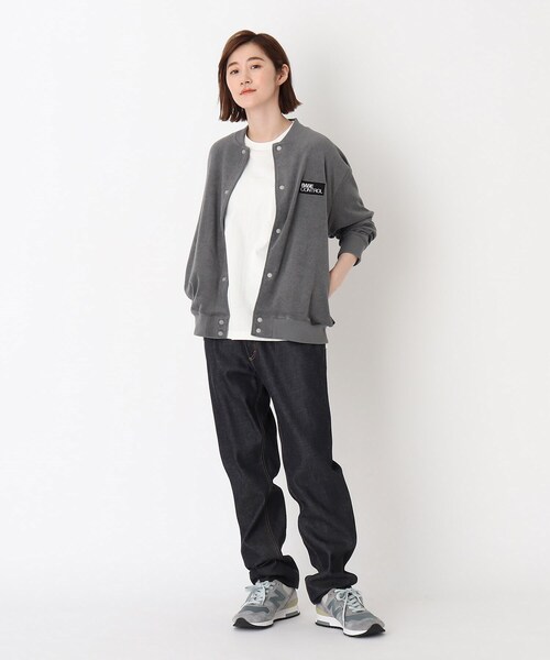 BASECONTROL（ベースコントロール）の「◆吸水速乾パイル ワンマイル スタジャン風カットソーブルゾン（ブルゾン・レディース・ダークグレー/ブラック/ライトブルー・99）」の6枚目の写真