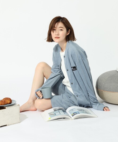 BASECONTROL（ベースコントロール）の「◆吸水速乾パイル ワンマイル スタジャン風カットソーブルゾン（ブルゾン・レディース・ダークグレー/ブラック/ライトブルー・99）」の9枚目の写真