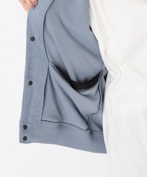 BASECONTROL（ベースコントロール）の「◆吸水速乾パイル ワンマイル スタジャン風カットソーブルゾン（ブルゾン・レディース・ダークグレー/ブラック/ライトブルー・99）」の16枚目の写真