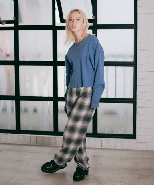 X-girl(エックスガール)の「OMBRE PLAID PANTS(その他パンツ・レディース・ブラウン/ブラック・M/S/XS)」の8枚目の写真