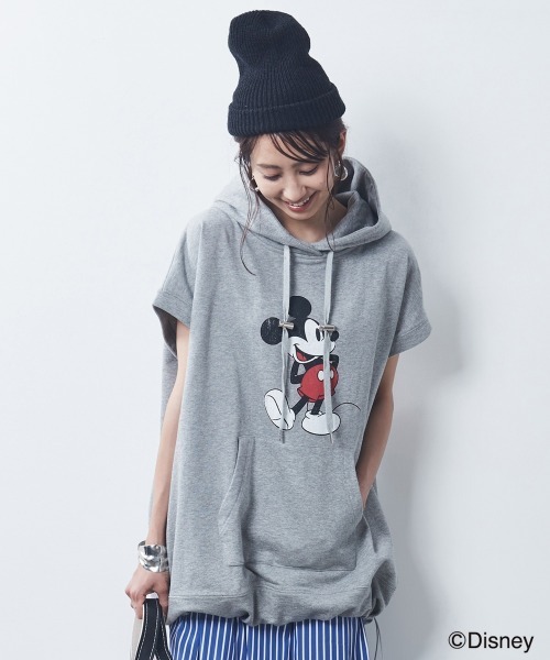 大きいサイズ ミッキーマウス 綿100 フレンチスリーブパーカーチュニック パーカー Disney ディズニー のファッション通販 Zozotown