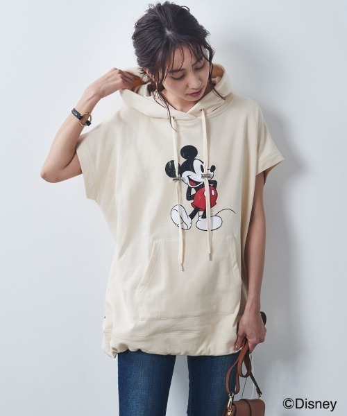 大きいサイズ ミッキーマウス 綿100 フレンチスリーブパーカーチュニック パーカー Disney ディズニー のファッション通販 Zozotown