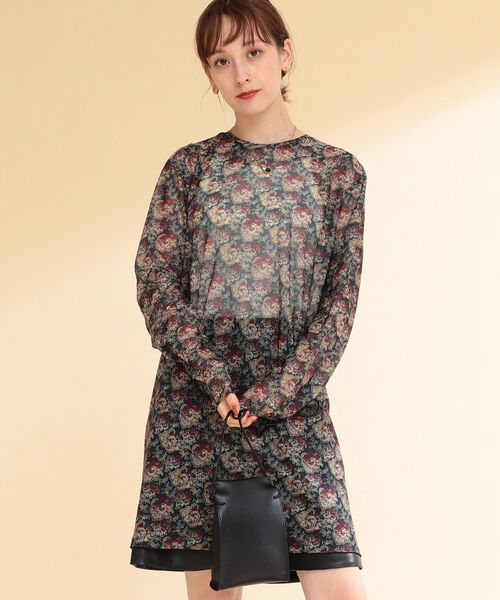 FUMIE TANAKA Ray BEAMS 別注 シアー プリント トップス FUMIE＝TANAKA / Ray BEAMS 別注シアートップス