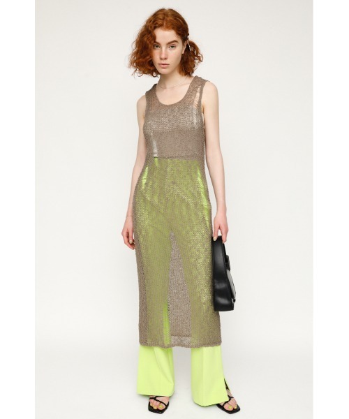 SLY（スライ）の「CRASH SLAB MESH TOPS メッシュ トップス（タンクトップ・レディース・グレー/オフホワイト/ブラック・FREE）」の3枚目の写真