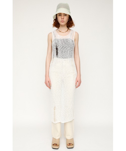 SLY（スライ）の「CRASH SLAB MESH TOPS メッシュ トップス（タンクトップ・レディース・グレー/オフホワイト/ブラック・FREE）」の15枚目の写真