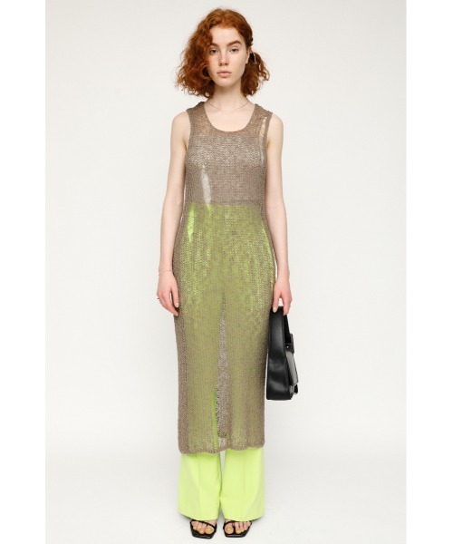 SLY（スライ）の「CRASH SLAB MESH TOPS メッシュ トップス（タンクトップ・レディース・グレー/オフホワイト/ブラック・FREE）」の6枚目の写真