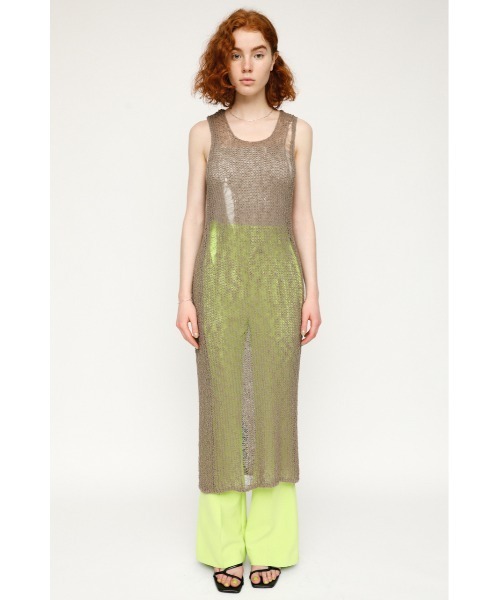 SLY（スライ）の「CRASH SLAB MESH TOPS メッシュ トップス（タンクトップ・レディース・グレー/オフホワイト/ブラック・FREE）」の12枚目の写真