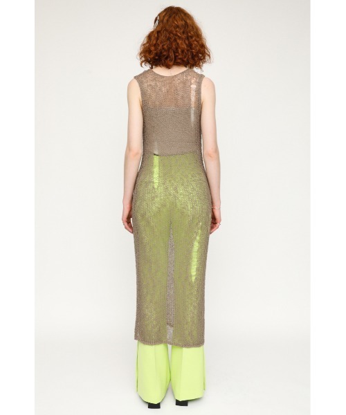 SLY（スライ）の「CRASH SLAB MESH TOPS メッシュ トップス（タンクトップ・レディース・グレー/オフホワイト/ブラック・FREE）」の10枚目の写真