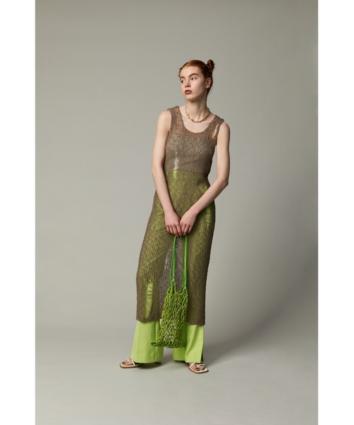 SLY（スライ）の「CRASH SLAB MESH TOPS メッシュ トップス（タンクトップ・レディース・グレー/オフホワイト/ブラック・FREE）」の19枚目の写真