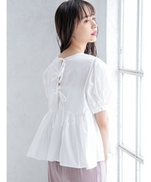 バックリボンフレアブラウス