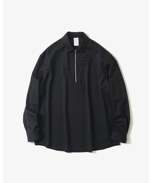 Name.(ネーム)の「Name. WOOL CHECK HALF ZIP SHIRT (NMSH-21AW-003)(シャツ/ブラウス・メンズ・ブラック・1/0/2)」の1枚目の写真
