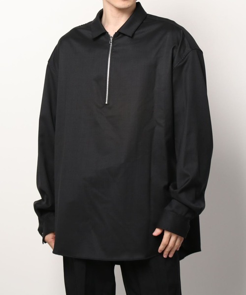Name.(ネーム)の「Name. WOOL CHECK HALF ZIP SHIRT (NMSH-21AW-003)(シャツ/ブラウス・メンズ・ブラック・1/0/2)」の4枚目の写真