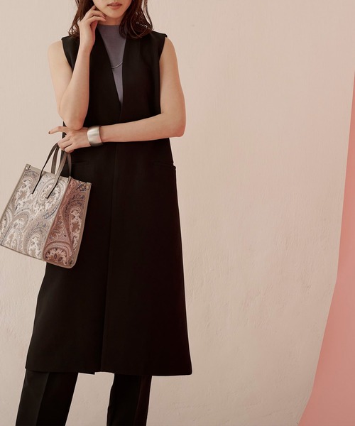 UR'S（ユアーズ）の「ロングジレ（その他アウター・レディース・グレイッシュベージュ/ブラック/モカ・S/L/M）」の4枚目の写真