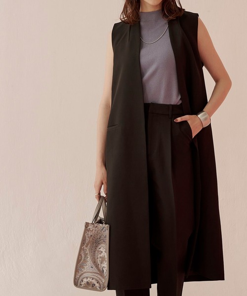 UR'S（ユアーズ）の「ロングジレ（その他アウター・レディース・グレイッシュベージュ/ブラック/モカ・S/L/M）」の6枚目の写真