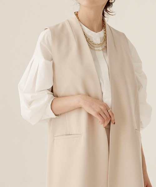 UR'S（ユアーズ）の「ロングジレ（その他アウター・レディース・グレイッシュベージュ/ブラック/モカ・S/L/M）」の13枚目の写真