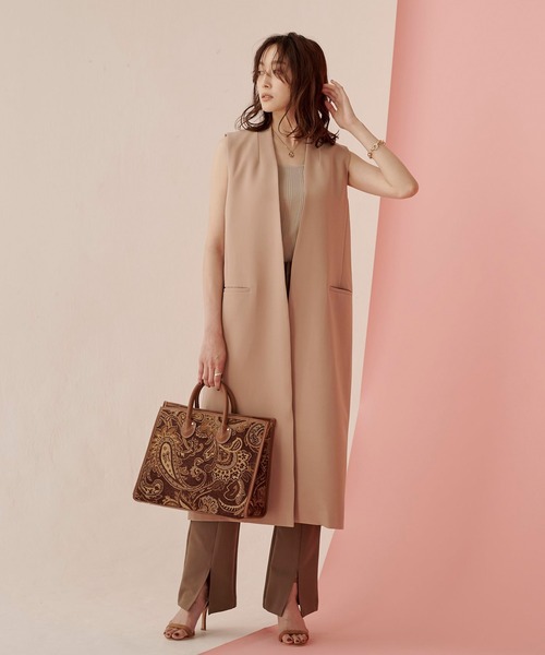 UR'S（ユアーズ）の「ロングジレ（その他アウター・レディース・グレイッシュベージュ/ブラック/モカ・S/L/M）」の9枚目の写真