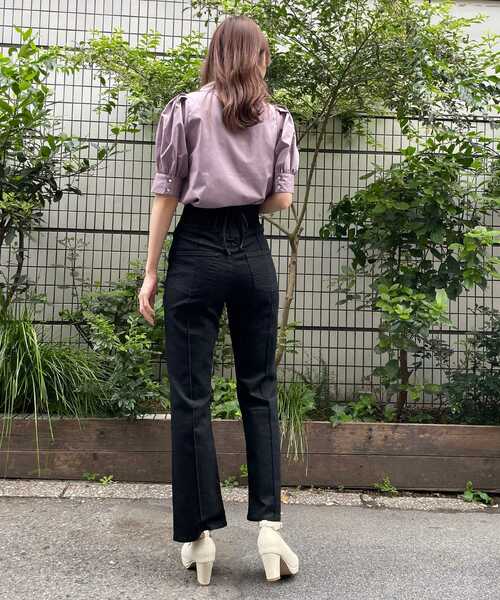 MAJESTIC LEGON（マジェスティックレゴン）の「コンシャスボウタイブラウス（シャツ/ブラウス・レディース・ブラック/オフホワイト/ラベンダー・SMALL/MEDIUM）」の15枚目の写真