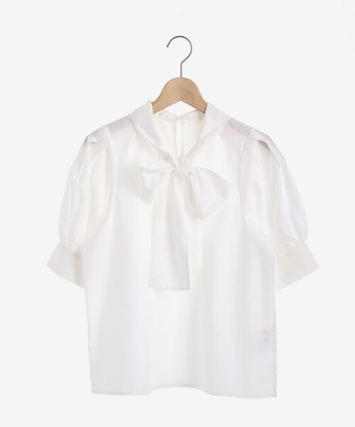 MAJESTIC LEGON（マジェスティックレゴン）の「コンシャスボウタイブラウス（シャツ/ブラウス・レディース・ブラック/オフホワイト/ラベンダー・SMALL/MEDIUM）」の11枚目の写真