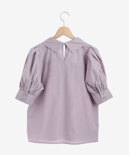 MAJESTIC LEGON（マジェスティックレゴン）の「コンシャスボウタイブラウス（シャツ/ブラウス・レディース・ブラック/オフホワイト/ラベンダー・SMALL/MEDIUM）」の8枚目の写真