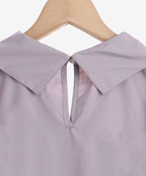 MAJESTIC LEGON（マジェスティックレゴン）の「コンシャスボウタイブラウス（シャツ/ブラウス・レディース・ブラック/オフホワイト/ラベンダー・SMALL/MEDIUM）」の5枚目の写真