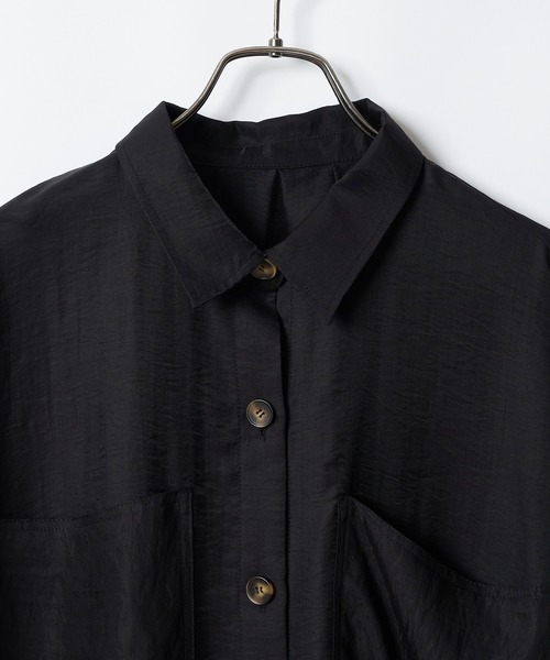 CIAOPANIC（チャオパニック）の「■ビッグポケットオーバーシャツ（シャツ/ブラウス・レディース・ブラック/オフホワイト/グリーン・FREE）」の5枚目の写真