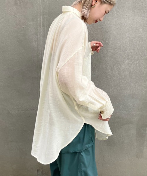 CIAOPANIC（チャオパニック）の「■ビッグポケットオーバーシャツ（シャツ/ブラウス・レディース・ブラック/オフホワイト/グリーン・FREE）」の12枚目の写真