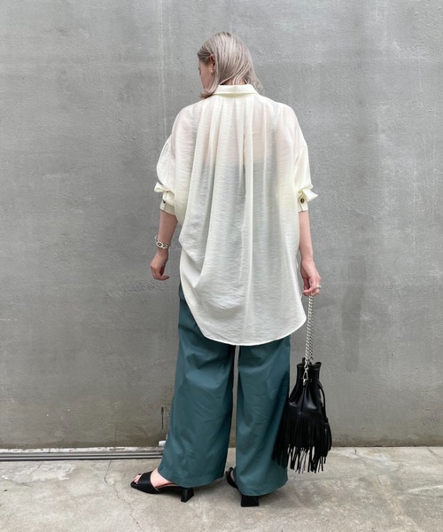 CIAOPANIC（チャオパニック）の「■ビッグポケットオーバーシャツ（シャツ/ブラウス・レディース・ブラック/オフホワイト/グリーン・FREE）」の6枚目の写真