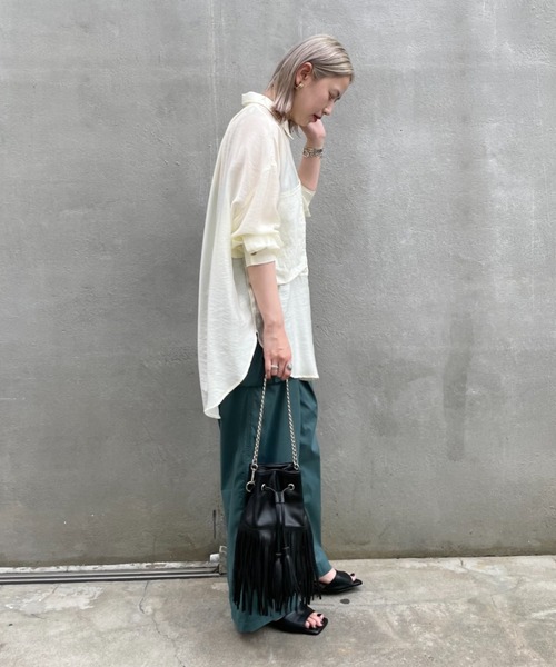 CIAOPANIC（チャオパニック）の「■ビッグポケットオーバーシャツ（シャツ/ブラウス・レディース・ブラック/オフホワイト/グリーン・FREE）」の15枚目の写真