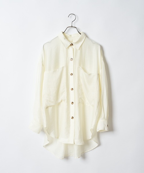 CIAOPANIC（チャオパニック）の「■ビッグポケットオーバーシャツ（シャツ/ブラウス・レディース・ブラック/オフホワイト/グリーン・FREE）」の13枚目の写真