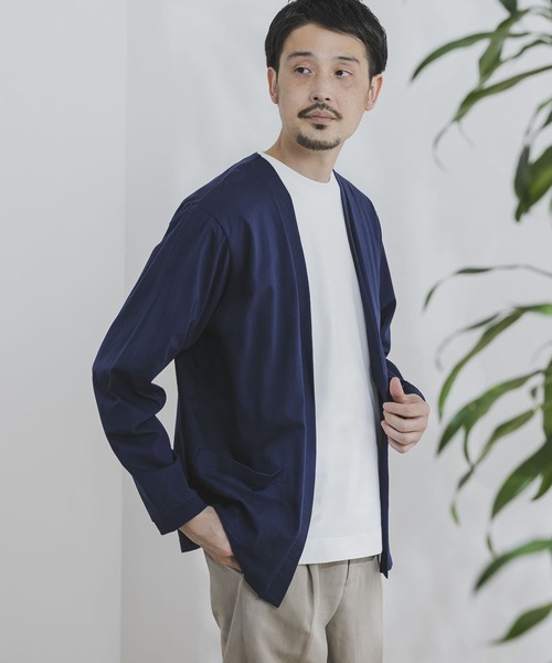 URBAN RESEARCH DOORS（アーバンリサーチドアーズ）の「ダブルシルケットカーディガン（カーディガン/ボレロ・メンズ・ネイビー/ブラウン/ライトグレー・38/40）」の3枚目の写真