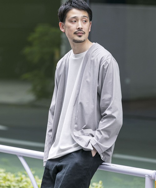 URBAN RESEARCH DOORS（アーバンリサーチドアーズ）の「ダブルシルケットカーディガン（カーディガン/ボレロ・メンズ・ネイビー/ブラウン/ライトグレー・38/40）」の4枚目の写真