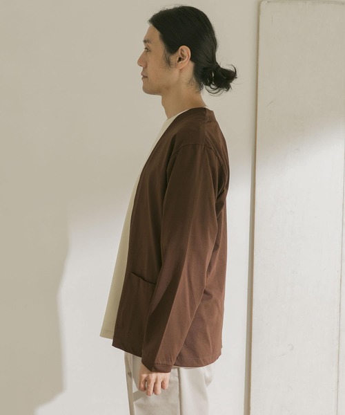 URBAN RESEARCH DOORS（アーバンリサーチドアーズ）の「ダブルシルケットカーディガン（カーディガン/ボレロ・メンズ・ネイビー/ブラウン/ライトグレー・38/40）」の14枚目の写真