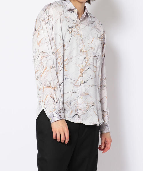 LUSOR(ルーソル)の「LUSOR(ルーソル)サテンプリントシャツ(シャツ/ブラウス・メンズ・ホワイト/グレー・FREE)」の11枚目の写真