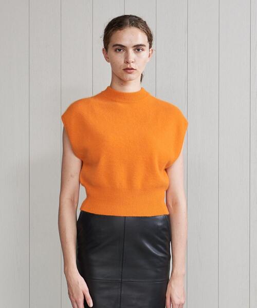 H　BEAUTY&YOUTH UNITED ARROWS（エイチビューティーアンドユースユナイテッドアローズ）の「＜H＞SHORT KNIT VEST/ニット（ニット/セーター・レディース・ブラック/オレンジ・FREE）」の9枚目の写真