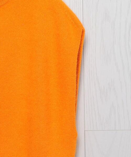H　BEAUTY&YOUTH UNITED ARROWS（エイチビューティーアンドユースユナイテッドアローズ）の「＜H＞SHORT KNIT VEST/ニット（ニット/セーター・レディース・ブラック/オレンジ・FREE）」の11枚目の写真