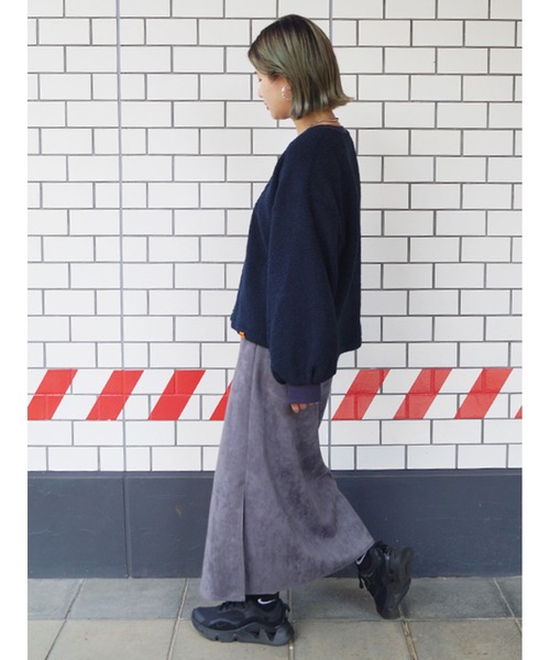 179/WG（イチナナキュウダブルジー）の「カットスウェードスカート（スカート・レディース・ブラウン/チャコールグレー/キャメル/オフホワイト・MEDIUM）」の17枚目の写真