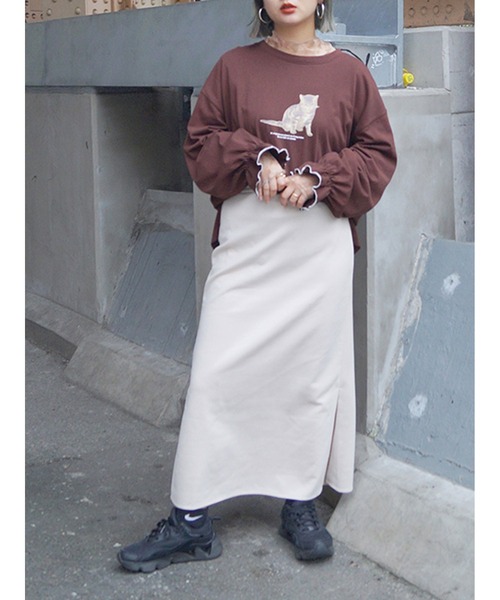 179/WG（イチナナキュウダブルジー）の「カットスウェードスカート（スカート・レディース・ブラウン/チャコールグレー/キャメル/オフホワイト・MEDIUM）」の13枚目の写真