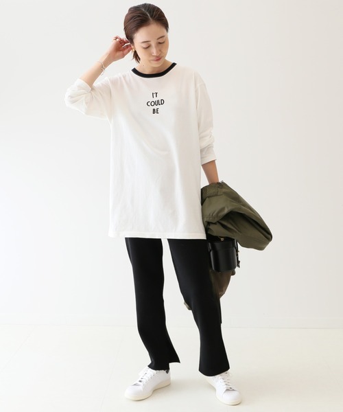 SLOBE IENA(スローブイエナ)の「IT COULD BE ロンTEE【手洗い可能】◆(Tシャツ/カットソー・レディース・ホワイト/ブラック系その他・FREE)」の10枚目の写真