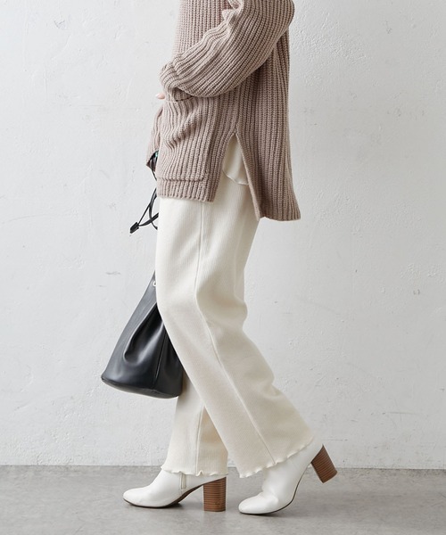 PUAL CE CIN（ピュアルセシン）の「針抜きリブインナーパンツ（その他パンツ・レディース・ブラック/ブラウン/マスタード/ナチュラル・FREE）」の3枚目の写真