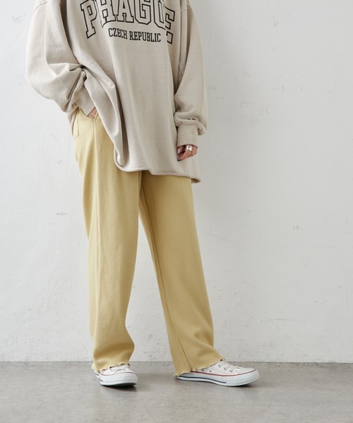 PUAL CE CIN（ピュアルセシン）の「針抜きリブインナーパンツ（その他パンツ・レディース・ブラック/ブラウン/マスタード/ナチュラル・FREE）」の4枚目の写真