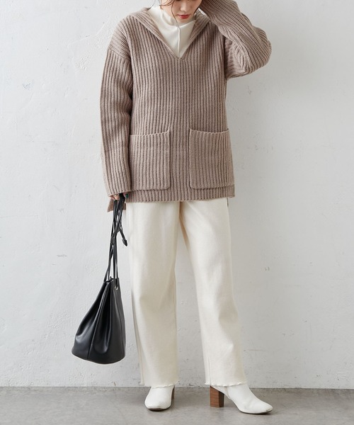 PUAL CE CIN（ピュアルセシン）の「針抜きリブインナーパンツ（その他パンツ・レディース・ブラック/ブラウン/マスタード/ナチュラル・FREE）」の8枚目の写真