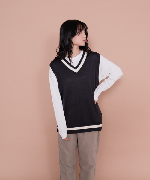UNIIT(ユニット)の「着まわしがきく チルデンベスト ロンT 2点セット(ベスト・メンズ・ブルー系その他/チャコールグレー/グレー・MEDIUM/LARGE)」の16枚目の写真