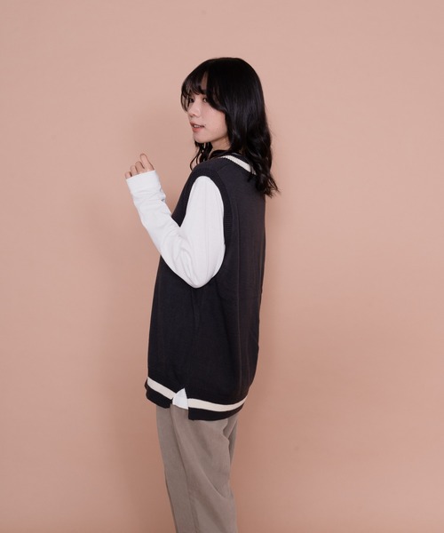 UNIIT(ユニット)の「着まわしがきく チルデンベスト ロンT 2点セット(ベスト・メンズ・ブルー系その他/チャコールグレー/グレー・MEDIUM/LARGE)」の17枚目の写真