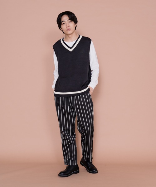 UNIIT(ユニット)の「着まわしがきく チルデンベスト ロンT 2点セット(ベスト・メンズ・ブルー系その他/チャコールグレー/グレー・MEDIUM/LARGE)」の4枚目の写真
