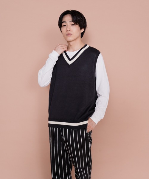 UNIIT(ユニット)の「着まわしがきく チルデンベスト ロンT 2点セット(ベスト・メンズ・ブルー系その他/チャコールグレー/グレー・MEDIUM/LARGE)」の7枚目の写真