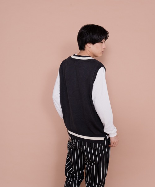 UNIIT(ユニット)の「着まわしがきく チルデンベスト ロンT 2点セット(ベスト・メンズ・ブルー系その他/チャコールグレー/グレー・MEDIUM/LARGE)」の9枚目の写真