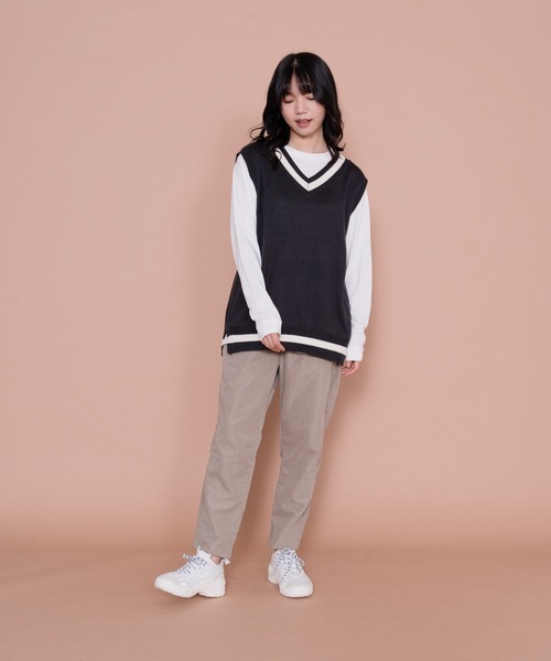 UNIIT(ユニット)の「着まわしがきく チルデンベスト ロンT 2点セット(ベスト・メンズ・ブルー系その他/チャコールグレー/グレー・MEDIUM/LARGE)」の10枚目の写真